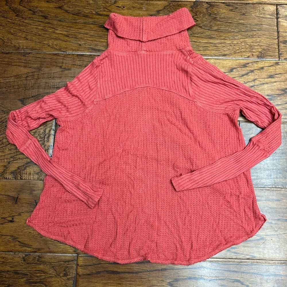 We the free waffleknit turtleneck sweatshirt - Picture 6 of 6